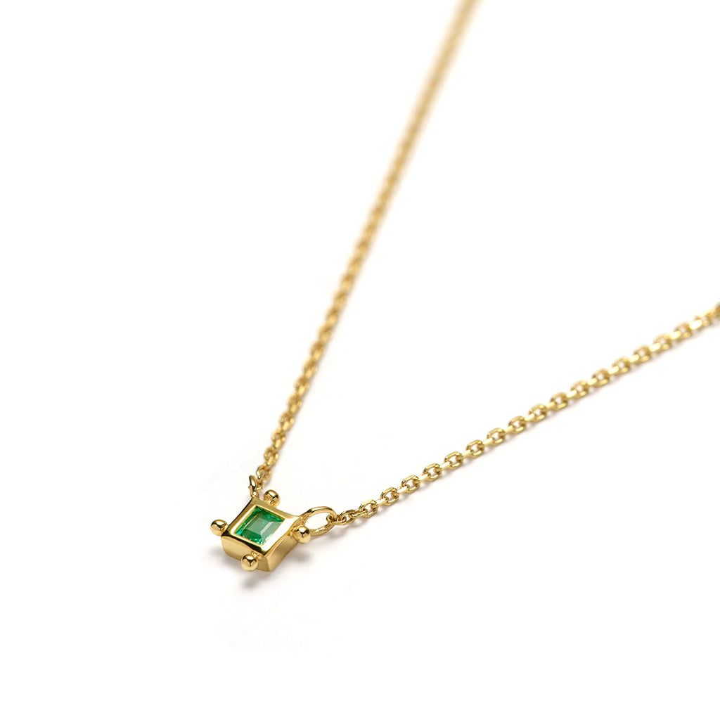 Taormina Quattro Canti | Four Corners Necklace | Solid Gold & Emerald