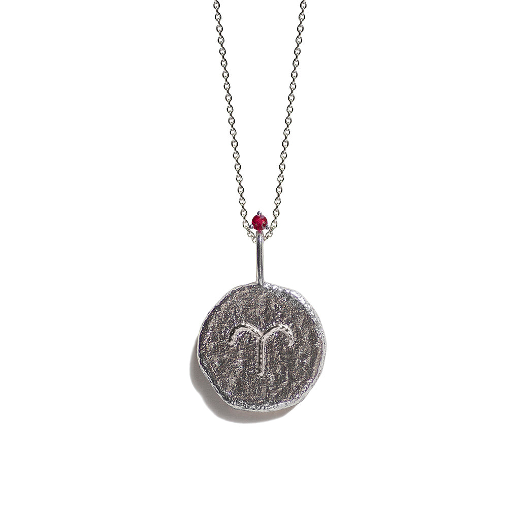 Aries Zodiac Necklace | Silver